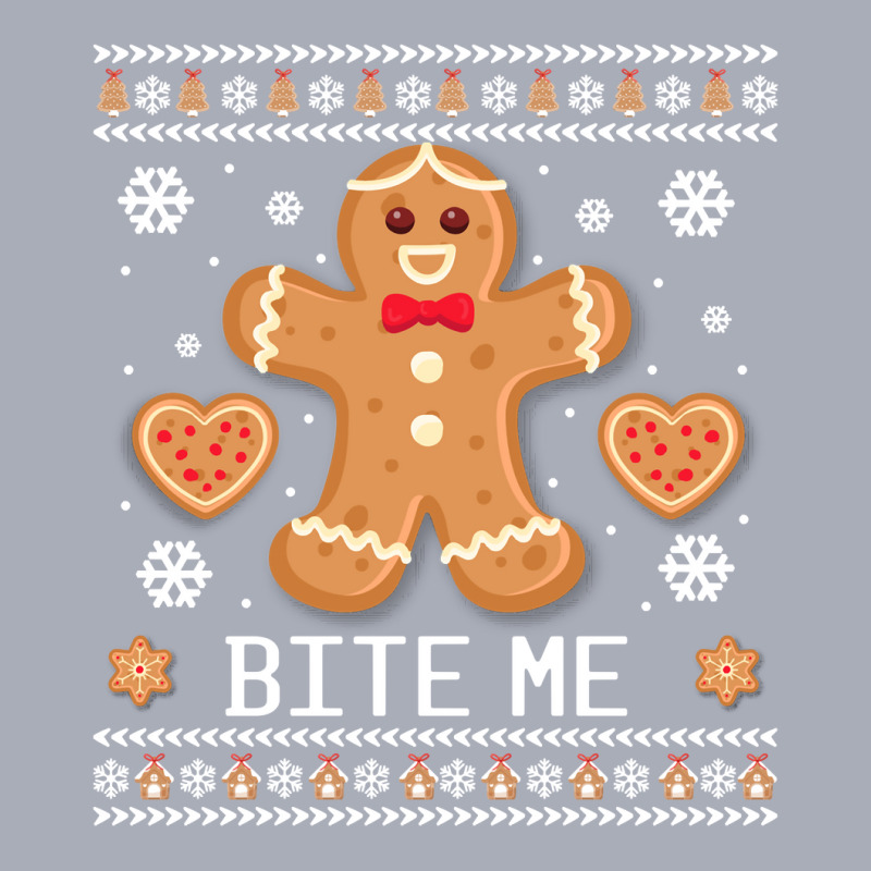 Ugly Christmas Sweater Bite Me Gingerbread Man Long Sleeve T Shirt Tank Dress by annien | Artistshot