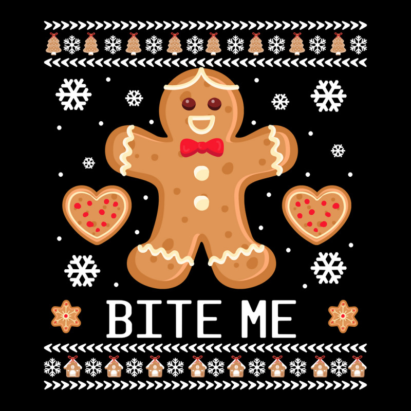 Ugly Christmas Sweater Bite Me Gingerbread Man Long Sleeve T Shirt Legging by annien | Artistshot