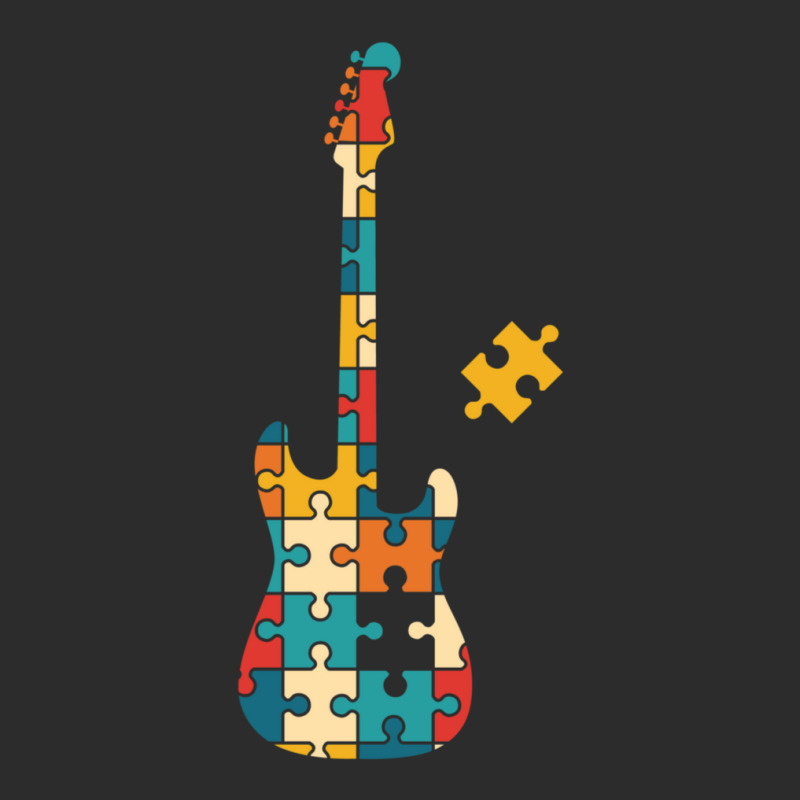 Retro Style Puzzle Sstyle Electric Guitar Silhouette Exclusive T-shirt by SandraSerna | Artistshot