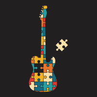 Retro Style Puzzle Tstyle Electric Guitar Silhouette T-shirt | Artistshot