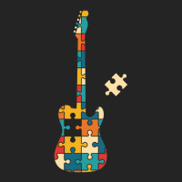 Retro Style Puzzle Tstyle Electric Guitar Silhouette 3/4 Sleeve Shirt | Artistshot