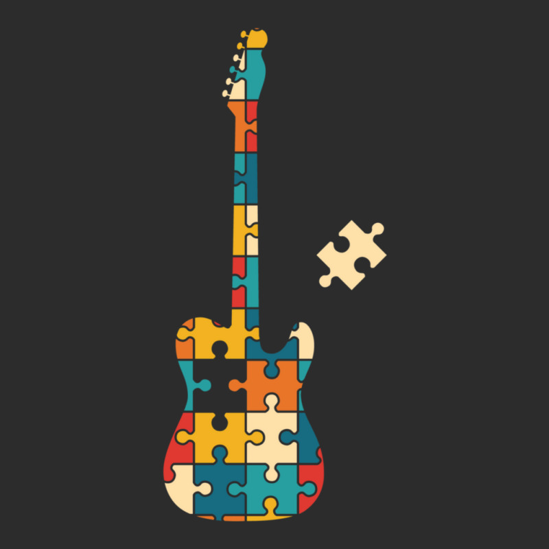 Retro Style Puzzle Tstyle Electric Guitar Silhouette Exclusive T-shirt by SandraSerna | Artistshot