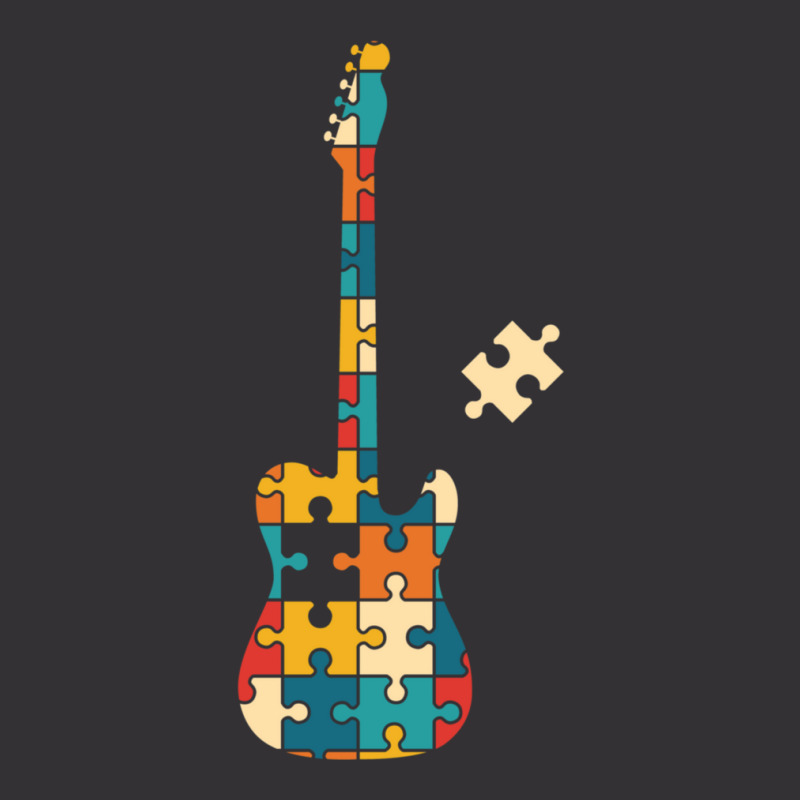 Retro Style Puzzle Tstyle Electric Guitar Silhouette Vintage Short by SandraSerna | Artistshot