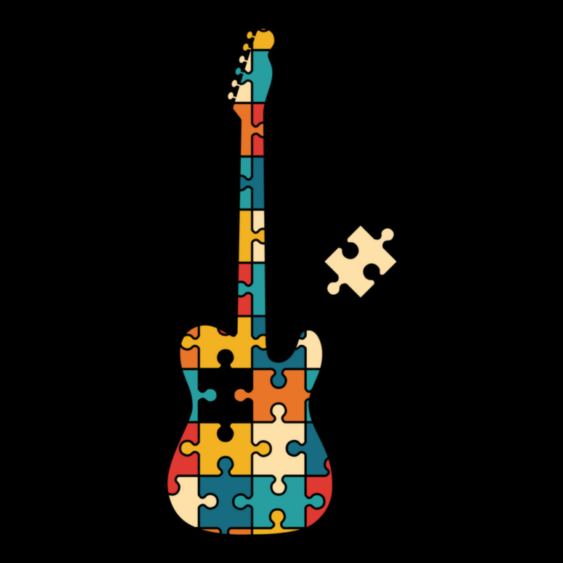 Retro Style Puzzle Tstyle Electric Guitar Silhouette Fleece Short by SandraSerna | Artistshot