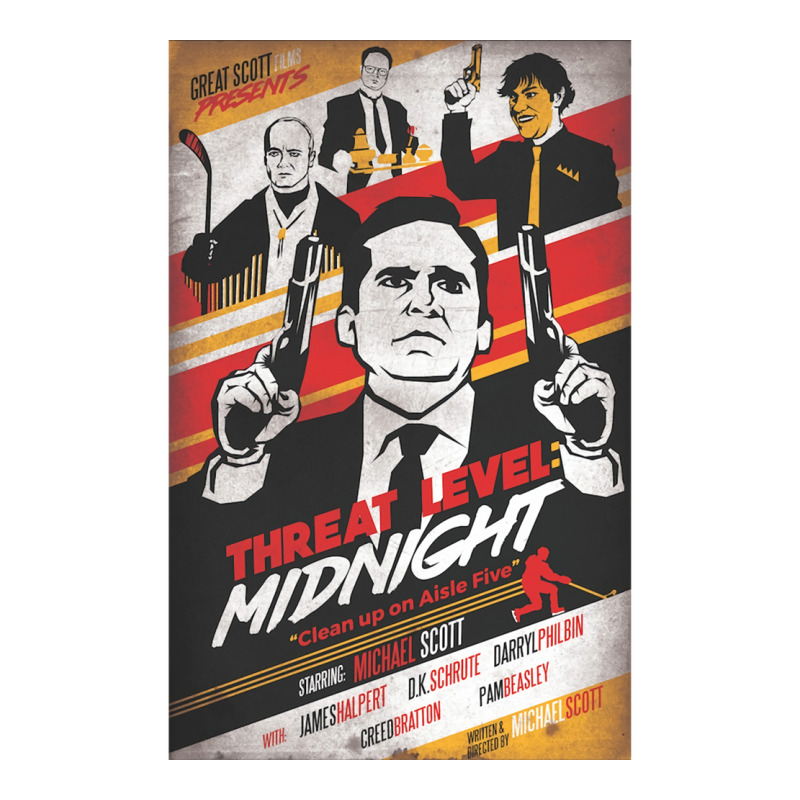 Threat Level Midnight Clean Up On Aisle Five Poster Retro Crewneck Sweatshirt | Artistshot