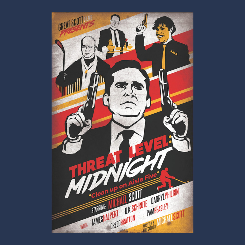 Threat Level Midnight Clean Up On Aisle Five Poster Retro Men Denim Jacket | Artistshot