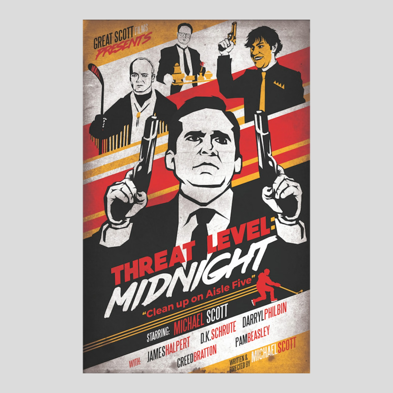 Threat Level Midnight Clean Up On Aisle Five Poster Retro Men's Polo Shirt | Artistshot