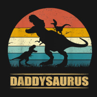 Daddy Dinosaur Daddysaurus 2 Kids Father's Day Gift For Dad T Shirt Medium-length Apron | Artistshot