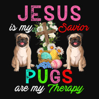 Jesus Is My Savior Pugs Are My Therapy Cute Pugs Easter Eggs Crop Top | Artistshot