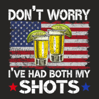 Don't Worry I've Had Both My Shots Funny Us Flag Ladies Fitted T-shirt | Artistshot