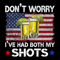 Don't Worry I've Had Both My Shots Funny Us Flag Cropped Hoodie | Artistshot