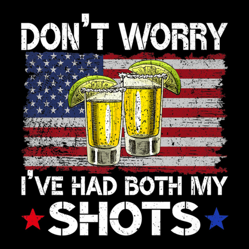 Don't Worry I've Had Both My Shots Funny Us Flag Cropped Hoodie by asheeelaydif | Artistshot