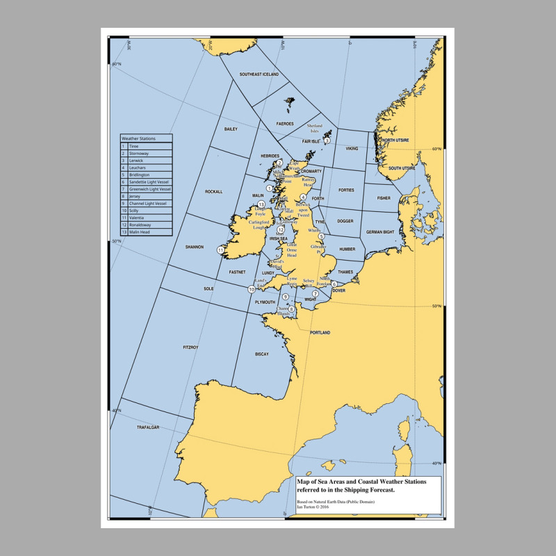 Uk Shipping Forecast Map  70s Aesthetic T-shirt | Artistshot