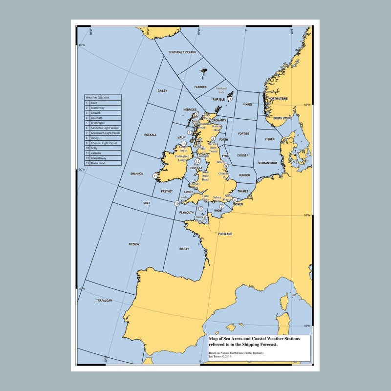 Uk Shipping Forecast Map  70s Aesthetic Unisex Sherpa-lined Denim Jacket | Artistshot