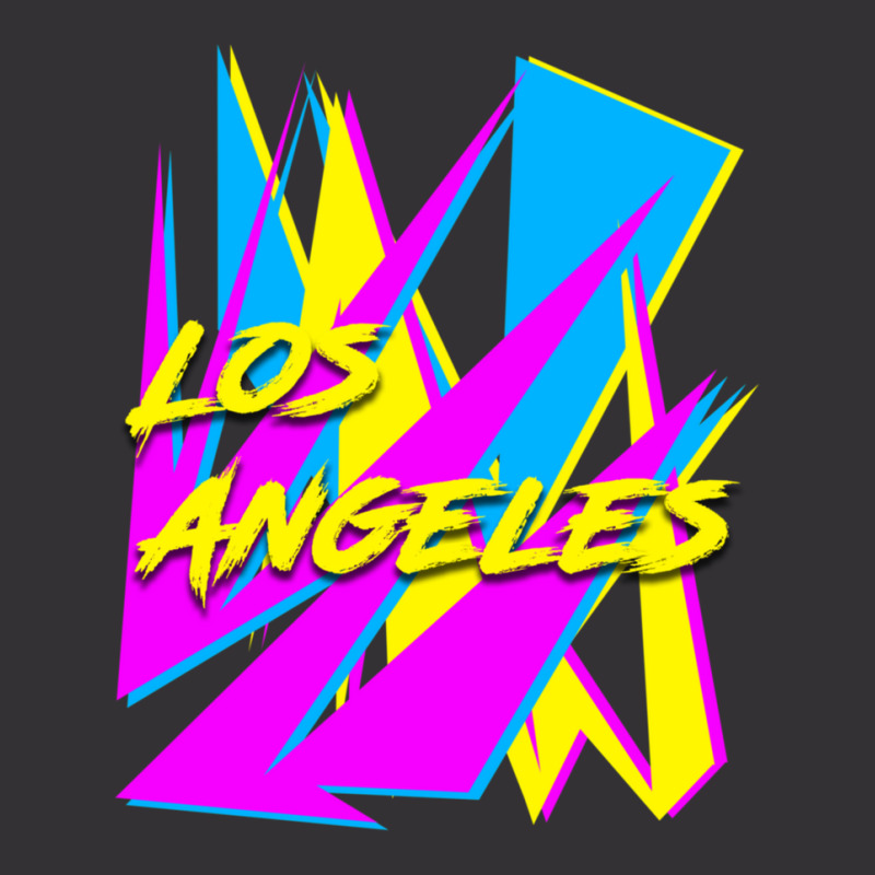 Los Angeles Retrowave Sharp Angles Cmyk Neon 80s Edition 1 Vintage Hoodie by BeckiePage | Artistshot