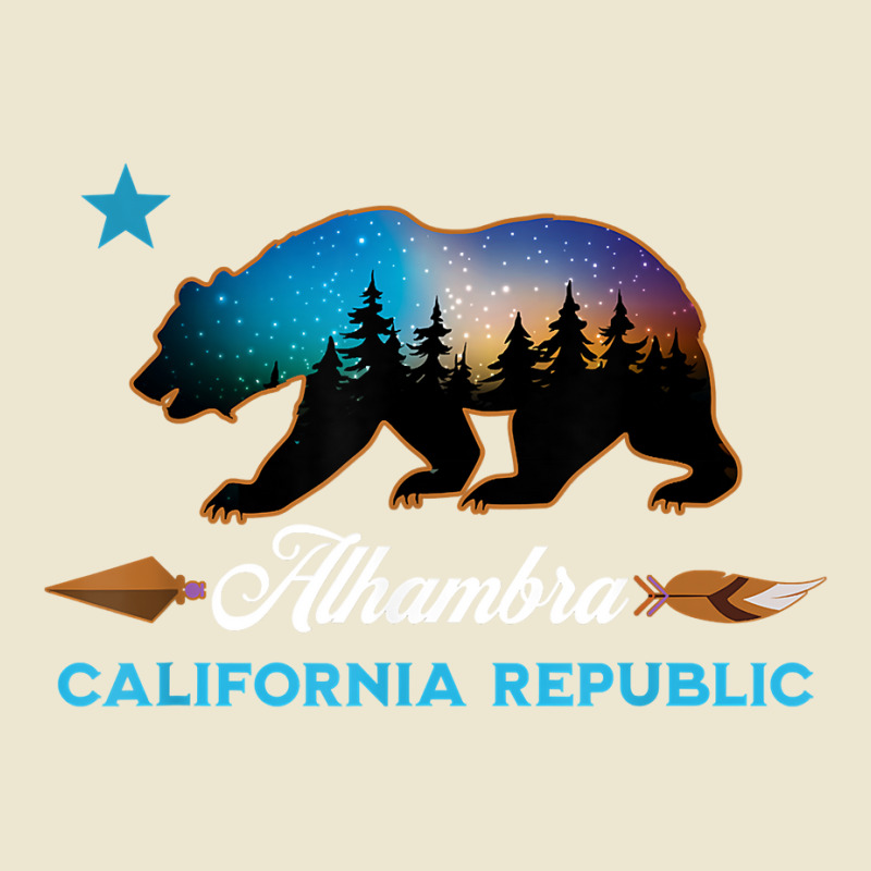 Alhambra California Republic Bear Silhouette Starry Night T Shirt Cropped Hoodie by l71e1leis | Artistshot