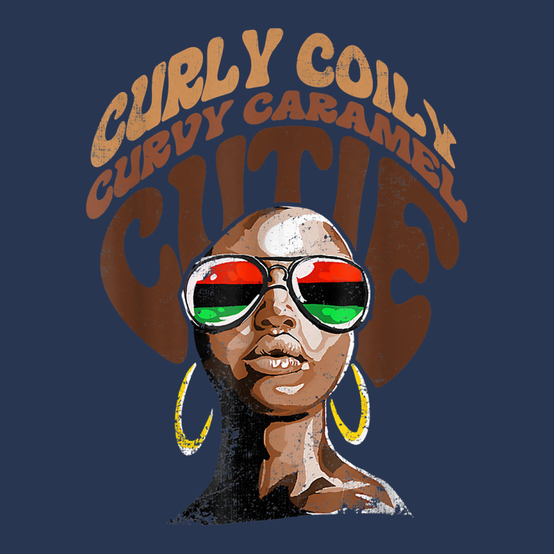 Curly Curvy Caramel Cutie Melanin Women Black History Month T Shirt Men Denim Jacket | Artistshot