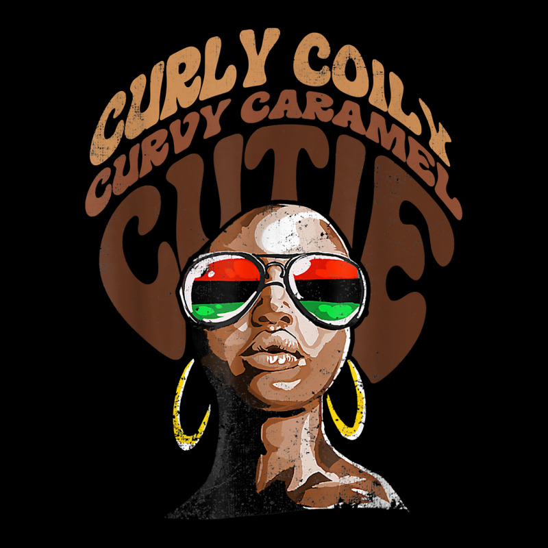 Curly Curvy Caramel Cutie Melanin Women Black History Month T Shirt Fleece Short | Artistshot