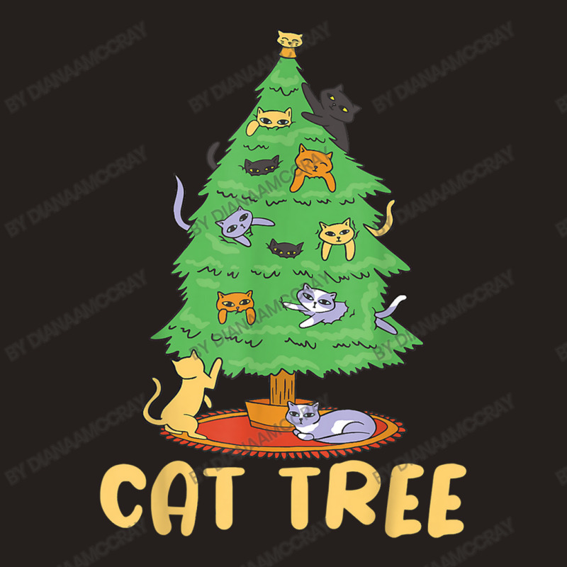 Cat Tree With Cats And Christmas Tree Tank Top | Artistshot