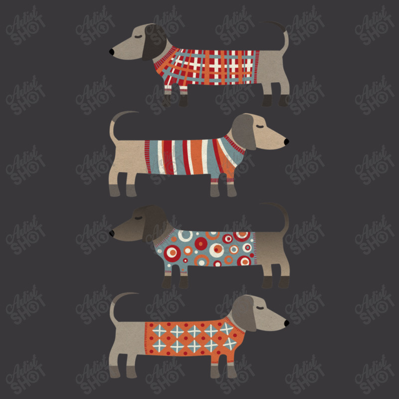 Dachshund Sausage Dogs In Sweaters Dark Ladies Curvy T-Shirt by PatrickDougherty | Artistshot