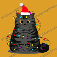 Funny Christmas Cat With Fairy Lights And A Christmas Hat T-shirt | Artistshot