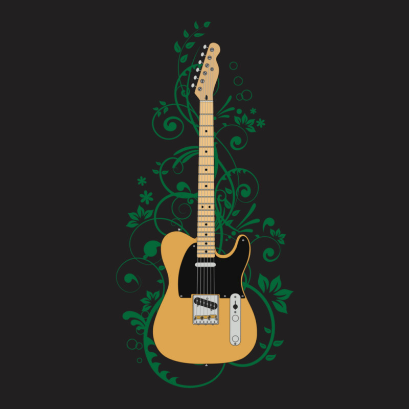 Butterscotch Tstyle Electric Guitar Flowering Vines T-shirt | Artistshot