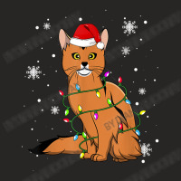 Somali Cat Christmas Lights Christmas Cat Santa Hat Ladies Fitted T-shirt | Artistshot