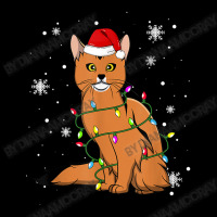 Somali Cat Christmas Lights Christmas Cat Santa Hat Cropped Hoodie | Artistshot