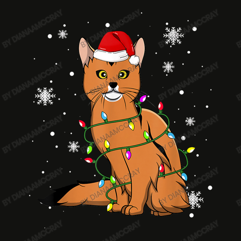 Somali Cat Christmas Lights Christmas Cat Santa Hat Scorecard Crop Tee by dianaamccray | Artistshot