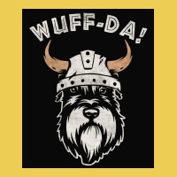 Wuff Da Uff Da And Woof Pun With Shnautser Dog In Viking Helmet  Girl Landscape Canvas Print | Artistshot