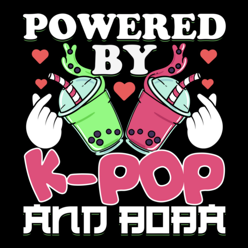 Powered By Kpop And Boba Milk Tea Kpop Finger Heart Kawaii Gift Zipper Hoodie | Artistshot