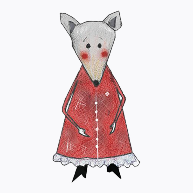 Cute Sad Shy Mouse Character With Red Dress Outfit T-shirt | Artistshot