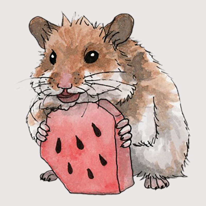 Golden Hamster Eating A Slice Of Watermelon Pocket T-shirt | Artistshot