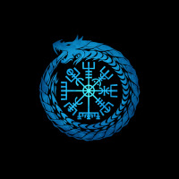 Vegvisir Jormungandr World Serpent  Cool Blue Cropped Sweater | Artistshot