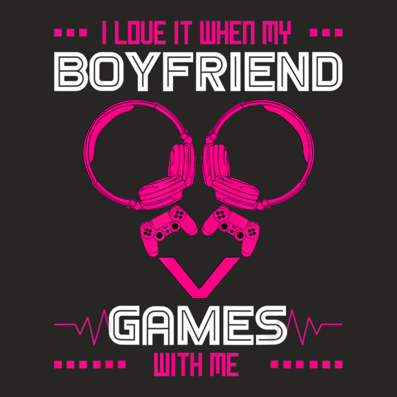 Trending Gamer Girlfriend Gaming Couple Matching Valentine's Day Ladies Fitted T-Shirt by Kristina Ritchey | Artistshot