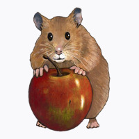 Hamster With Big Red Apple, Original Illustration, Cute Animal, Fruit T-shirt | Artistshot