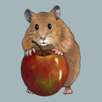 Hamster With Big Red Apple, Original Illustration, Cute Animal, Fruit Unisex Sherpa-lined Denim Jacket | Artistshot