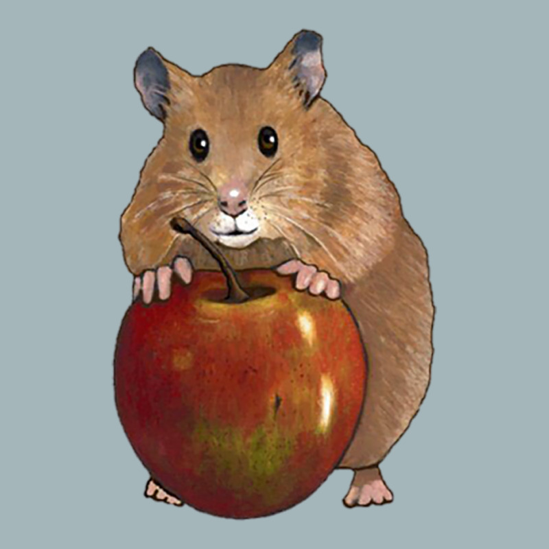 Hamster With Big Red Apple, Original Illustration, Cute Animal, Fruit Unisex Sherpa-lined Denim Jacket | Artistshot