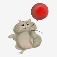 Happy Hamster With Red Balloon Graphic T-shirt | Artistshot