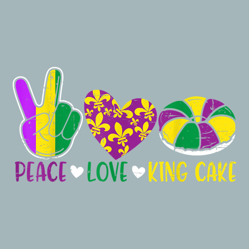 Peace Love King Cake Funny Mardi Gras Festival Party T Shirt Unisex Sherpa-lined Denim Jacket | Artistshot