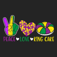 Peace Love King Cake Funny Mardi Gras Festival Party T Shirt 3/4 Sleeve Shirt | Artistshot