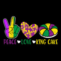 Peace Love King Cake Funny Mardi Gras Festival Party T Shirt Men's Long Sleeve Pajama Set | Artistshot