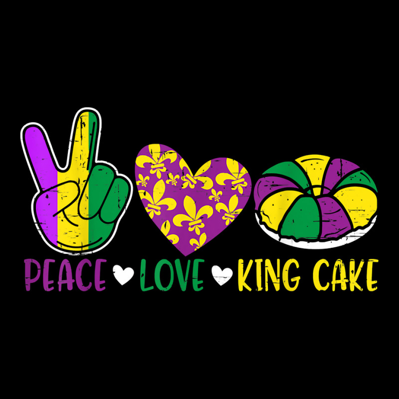 Peace Love King Cake Funny Mardi Gras Festival Party T Shirt Men's Long Sleeve Pajama Set | Artistshot