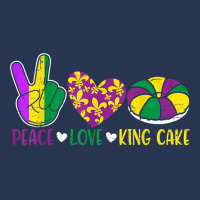 Peace Love King Cake Funny Mardi Gras Festival Party T Shirt Men Denim Jacket | Artistshot