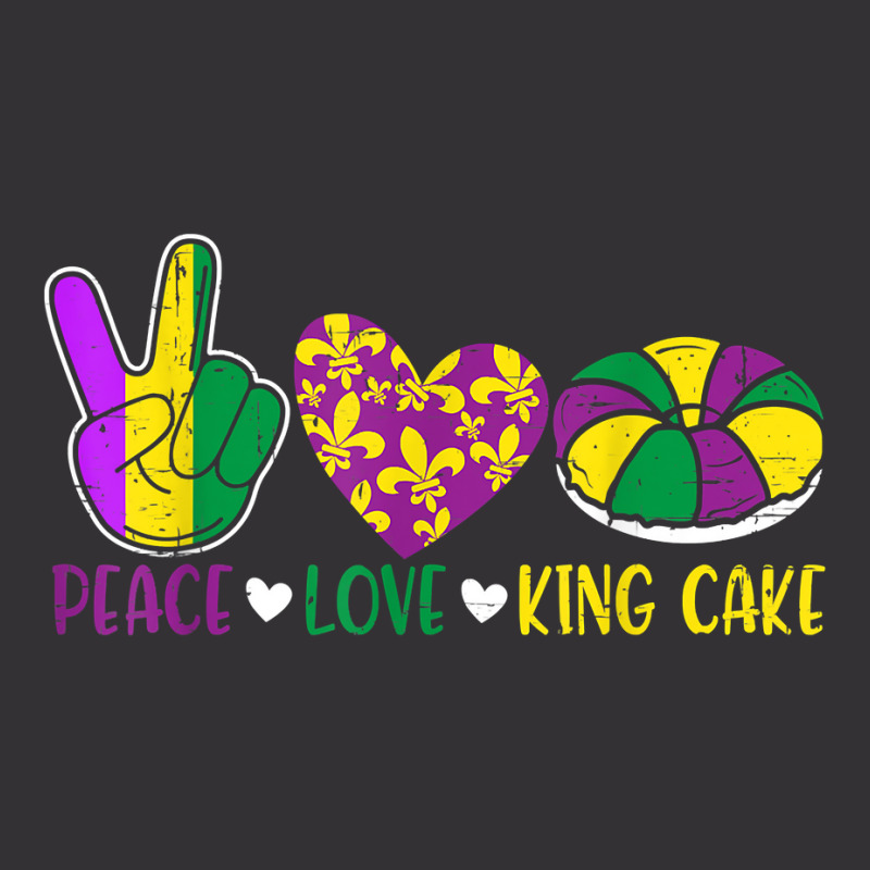 Peace Love King Cake Funny Mardi Gras Festival Party T Shirt Vintage Hoodie And Short Set | Artistshot