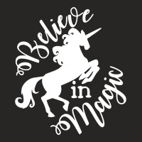 Believe In Magic Funny Unicorn Ladies Fitted T-shirt | Artistshot