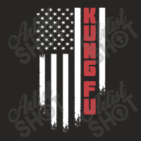 Kung Fu American Usa Flag | Kung Fu Martial Art T-shirt Ladies Fitted T-shirt | Artistshot