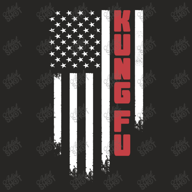 Kung Fu American Usa Flag | Kung Fu Martial Art T-shirt Ladies Fitted T-Shirt by John Phillips | Artistshot