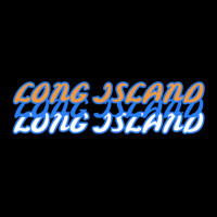 Long Island New York Orange Blue And White Font Adjustable Cap | Artistshot