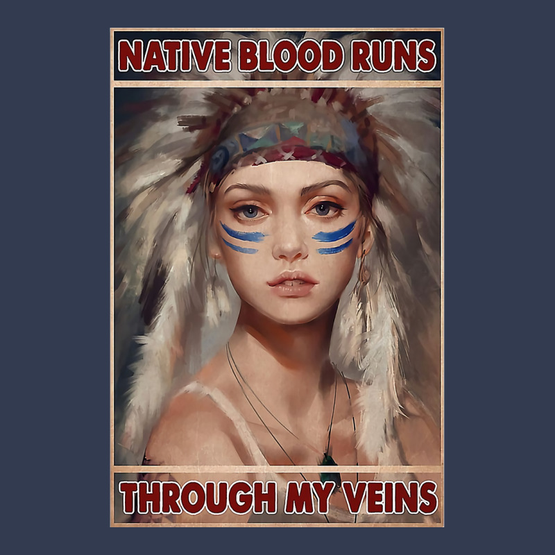 Native American Native Blood Runs Through My Veins  Vintage Blue V-neck Tee | Artistshot